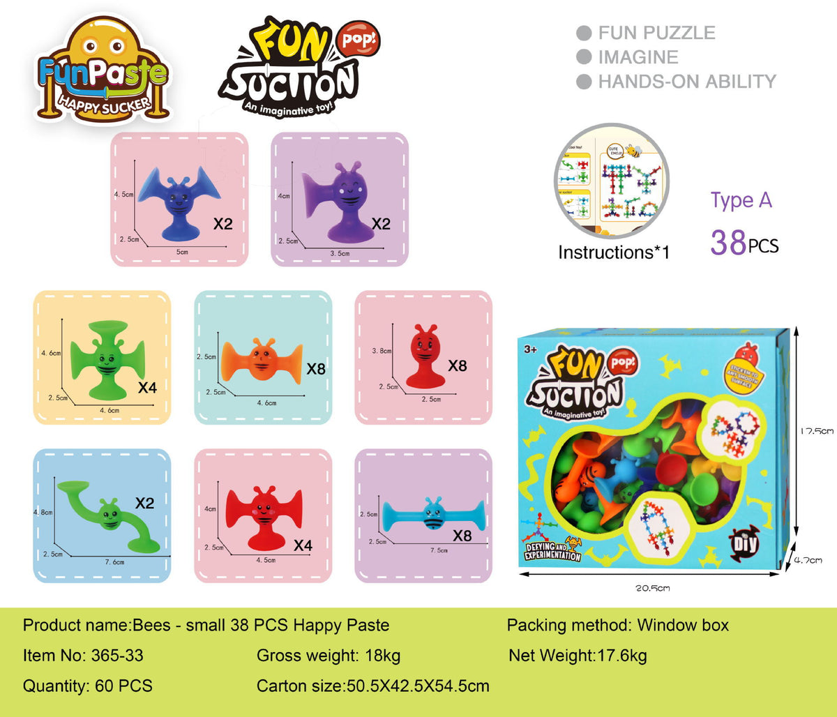 Bees Suction Cups Versatile Building Soft Blocks Toy