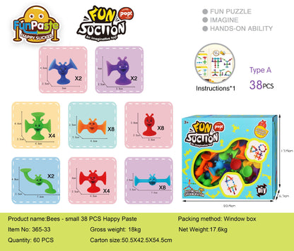 Bees Suction Cups Versatile Building Soft Blocks Toy