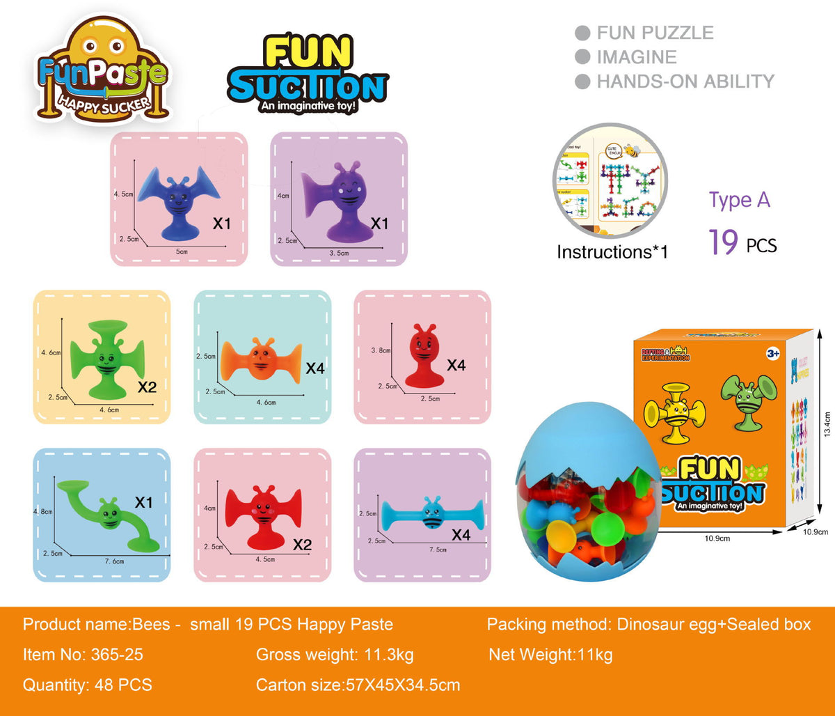 Bees Suction Cups Versatile Building Soft Blocks Toy