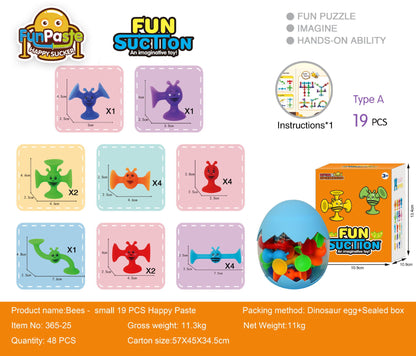 Bees Suction Cups Versatile Building Soft Blocks Toy