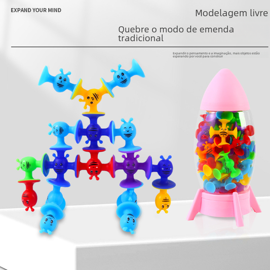 Bees Suction Cups Versatile Building Soft Blocks Toy
