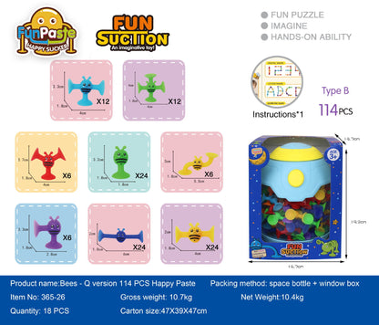 Bees Suction Cups Versatile Building Soft Blocks Toy