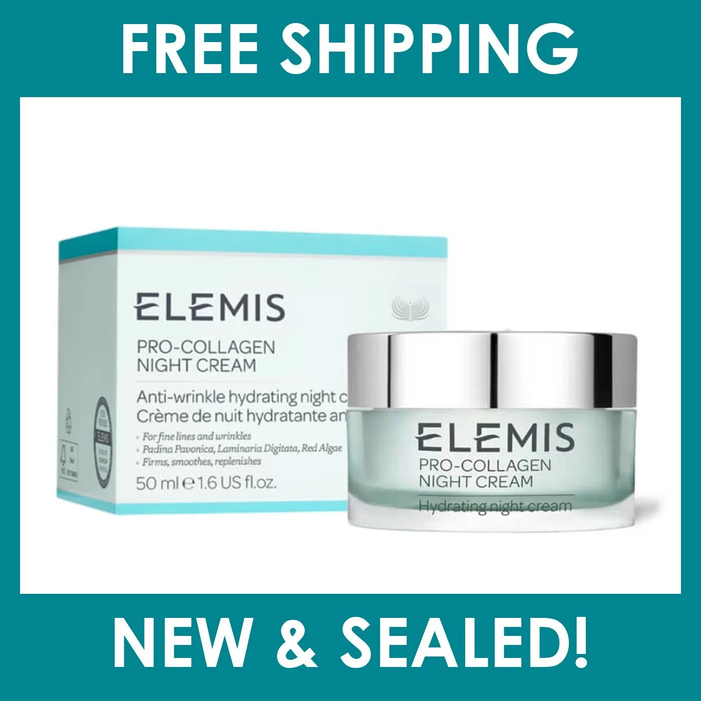 ELEMIS Pro-Collagen Night Cream 50ml (1.6 fl oz) – Anti-Wrinkle Moisturizer for All Skin Types