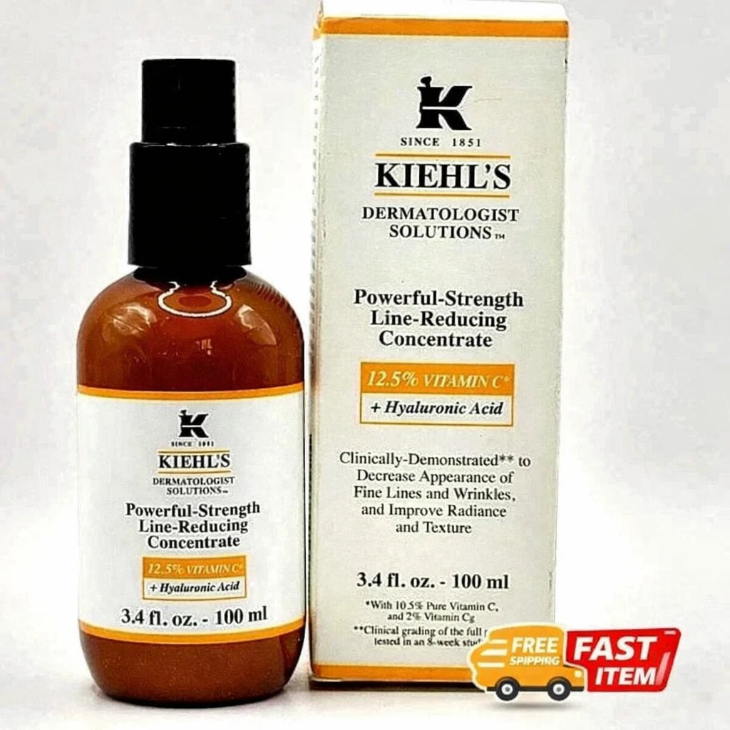 Kiehl's Powerful-Strength Line-Reducing Concentrate 3.4 oz (100ml) – Vitamin C & Hyaluronic Acid