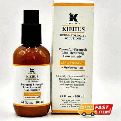 Kiehl's Powerful-Strength Line-Reducing Concentrate 3.4 oz (100ml) – Vitamin C & Hyaluronic Acid