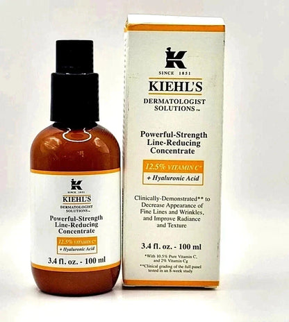 Kiehl's Powerful-Strength Line-Reducing Concentrate 3.4 oz (100ml) – Vitamin C & Hyaluronic Acid
